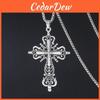Gothic Baroque Cross Necklace With Stainless Steel And Electroplated Finish For Men And Women