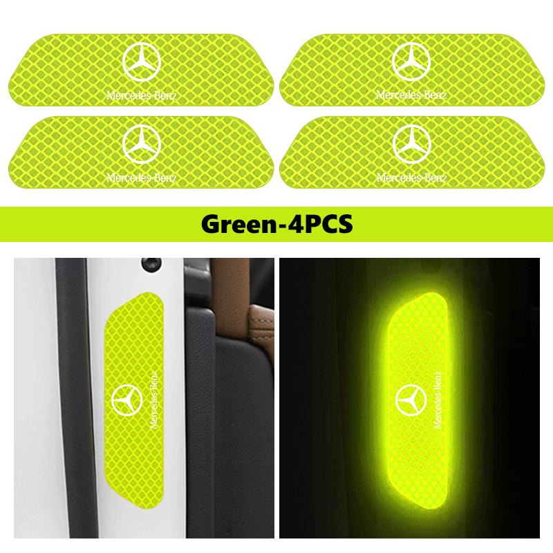 Night Reflective Car Door Sticker Safety Warning Reflector Tape Decal Accessories For Benz AMG VIANO GLB GLC GLE GLK W108 W124 BW0