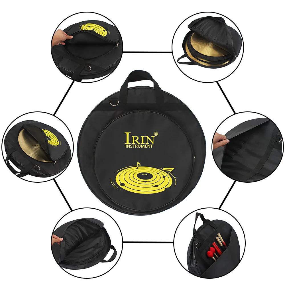 IRIN 21Inch Cymbal Bag Triple Pocket Handbags Removable Foldable Strap Oxford Cloth Backpack Percussion Instruments Accessories