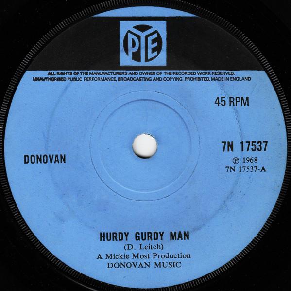 

7-дюймовая пластинка DONOVAN - Hurdy Gurdy Man 7N17537 PYE 1968 UK Рок Б/У