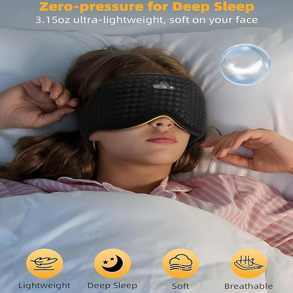 3D Bluetooth Eye Mask Sleep Headphones Soft Cotton Blindfold Wireless Sleep Mask Speaker Microphone Comfortable Music Earphones