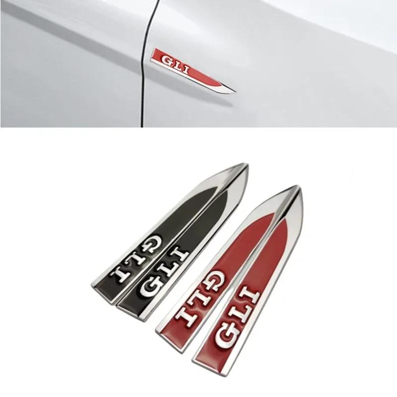 AGLNX1 1Pairs 3D Metal Car GLI Logo Letters Front Side Fender Badge Emblem Sticker For VW Sagitar Jetta GLI MK5 MK7 MK4 MK6 Accessories