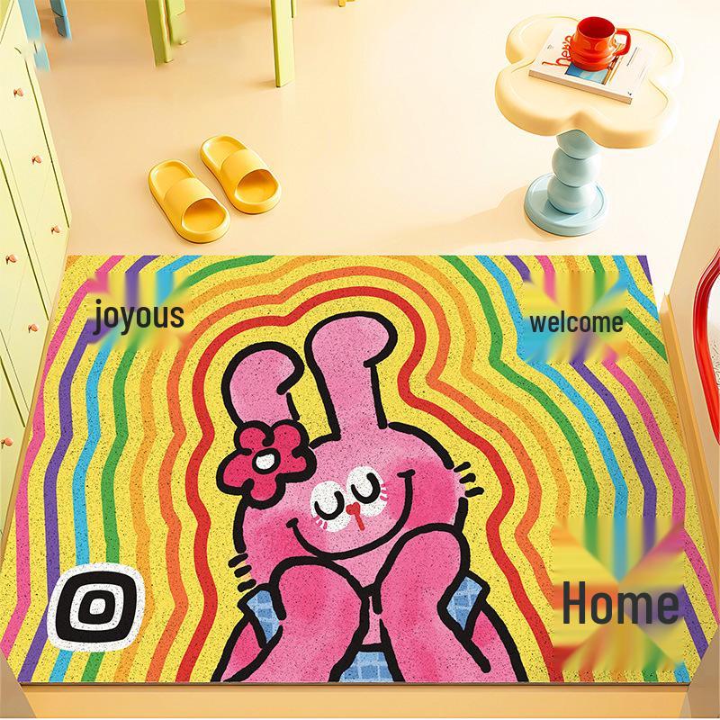 Cartoon PVC Loop Door Mat - Dirt & Wear-Resistant, Easy Clean Foot Rug for Home & Hallway