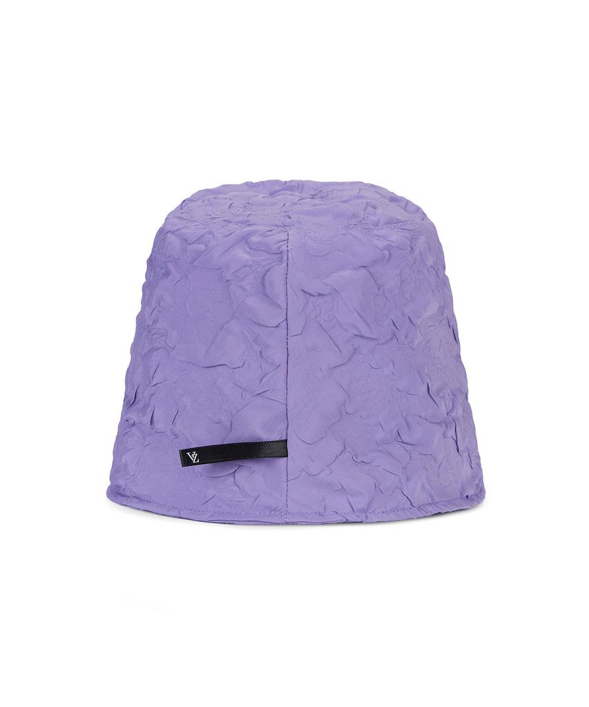 Bajal Embossed Long Label Drop Bucket Hat Purple