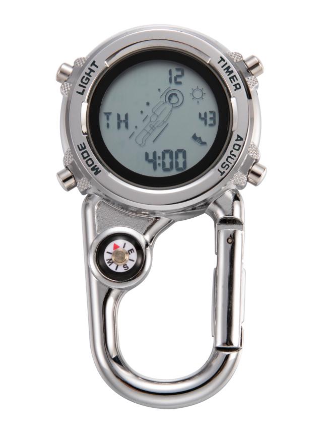 Multi-Function Outdoor Mountaineering Buckle Watch with Luminous Display and Alarm Clock