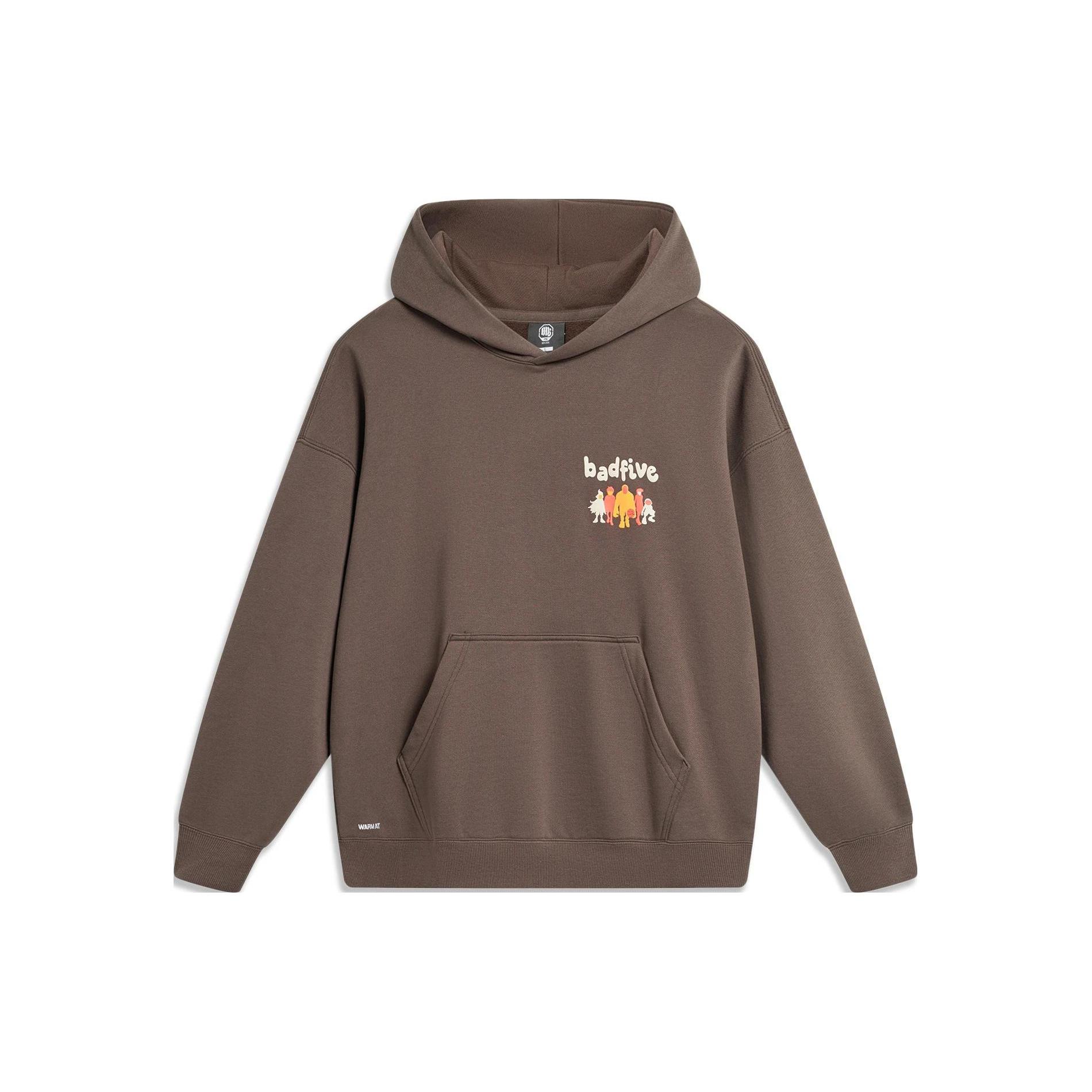 Li Ning BADFIVE Sweatshirt Unisex Charcoal Coffee Umber AWDT879-5 M