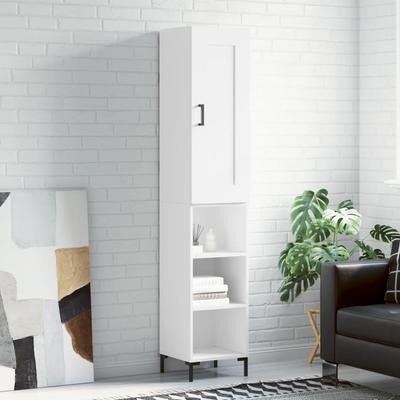 Vidaxl Tall Cabinet, White, 34.5X34X180 Cm, Wood-Based Material