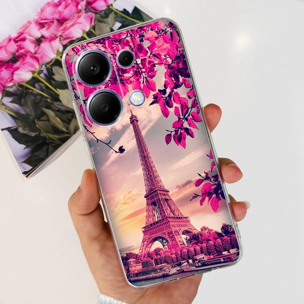 For Xiaomi Redmi Note 13 Pro 4G Case Beautiful butterfly flower TPU Soft Silicone Cover For Xiaomi Poco M6 Pro Bumper Phone Case