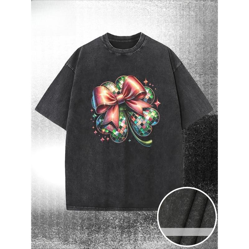 

Water-Washed T-Shirt, Disco St. Patrick S Day Print, High-Quality Wax-Dyed, with a Certain Thickness Suitable for Summer T-Shirts, Outdoor Activities 5XL чорний