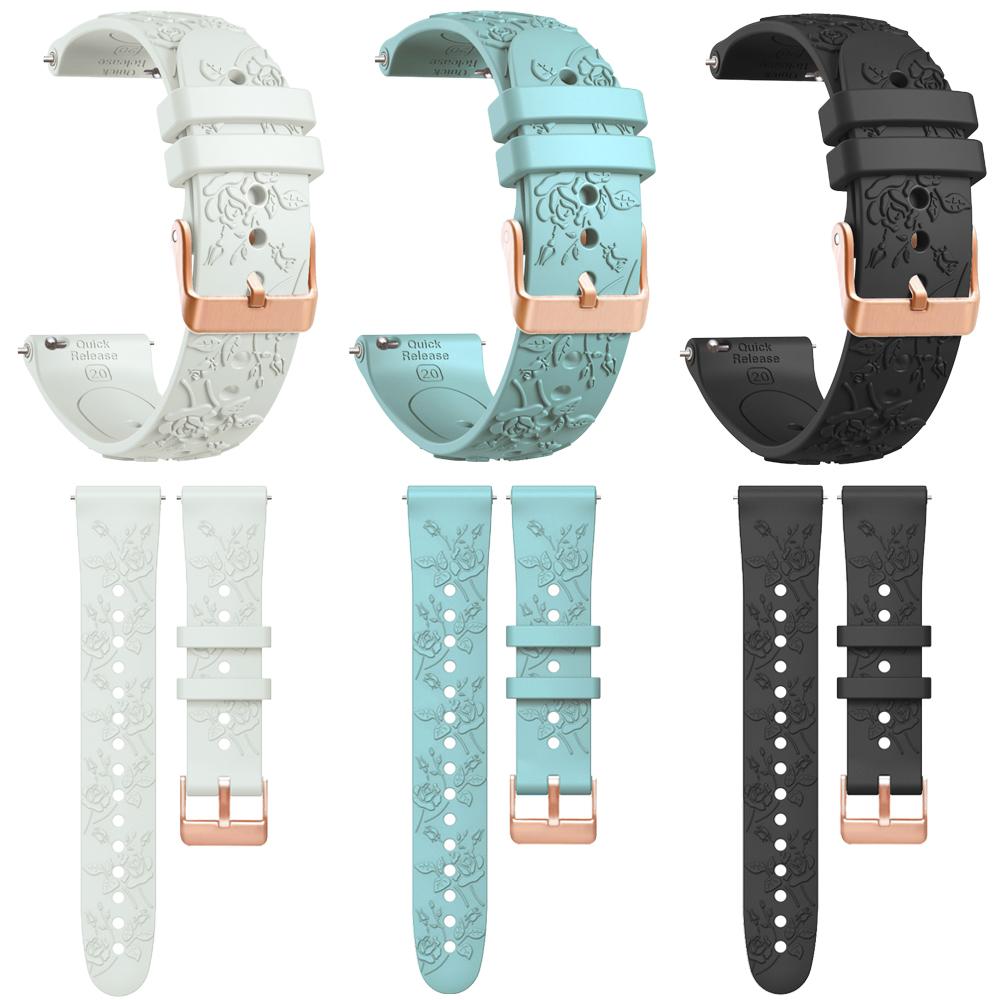 20mm Silicone Watch Band For Garmin Vivoactive 6 5 3 Strap For Forerunner 570 42mm 165 /Venu Sq 2 /Venu Wristband for Samsung Galaxy 7 6 5 4 Bracelet