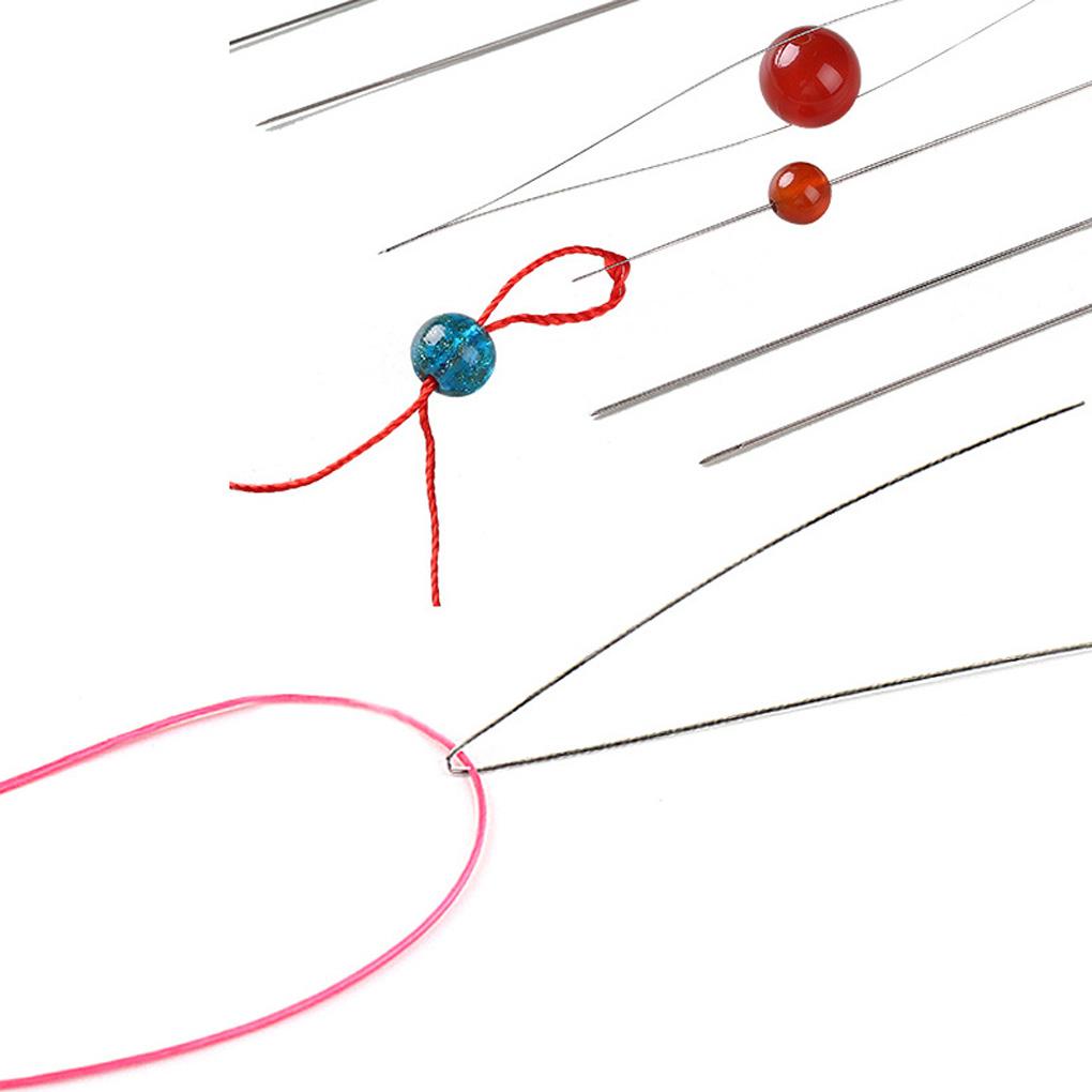 10 Pieces Beading Needles Metal DIY Craft Foldable Tools Jewellery Thread Sewing Accessory for Household Professional