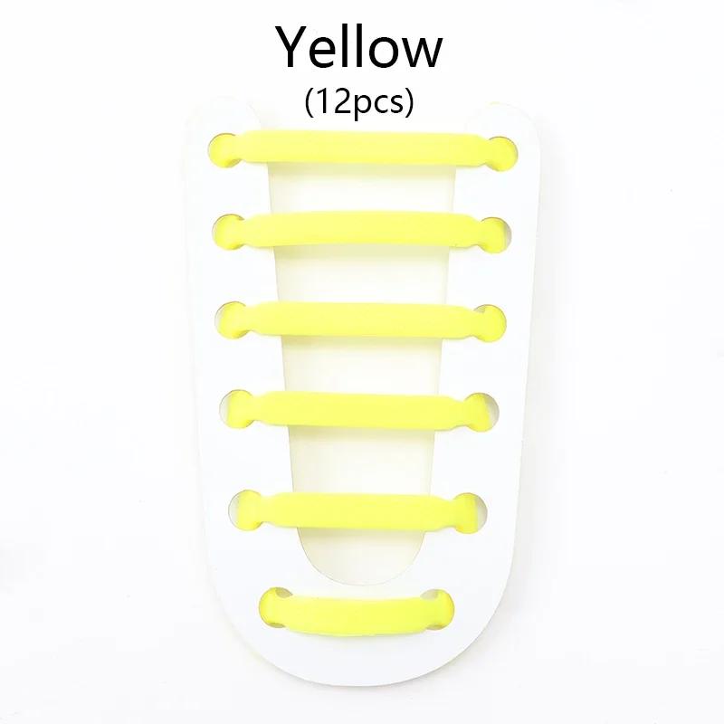 12Pcs/Set Elastic Silicone Shoelaces Practical Fashionable for Men Women Lazy Hammer Type Shoe Laces Sneakers No Tie Shoelaces