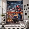 Wall Hanging Tapestry With Custom Name & Text, Transformers Decorative Tapestry For Bedroom