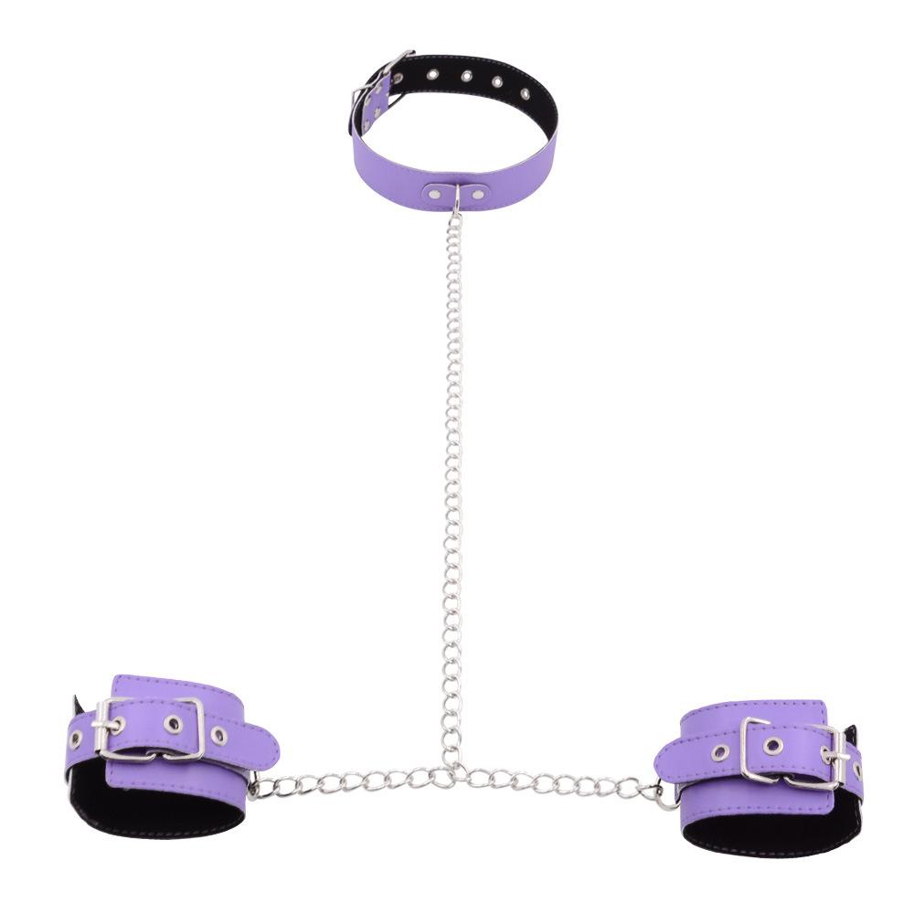 SM Female Slave Training Props Collar Reverse Back Handcuffs Bondage and Discipline Sex Toys Couple Sex Supplies