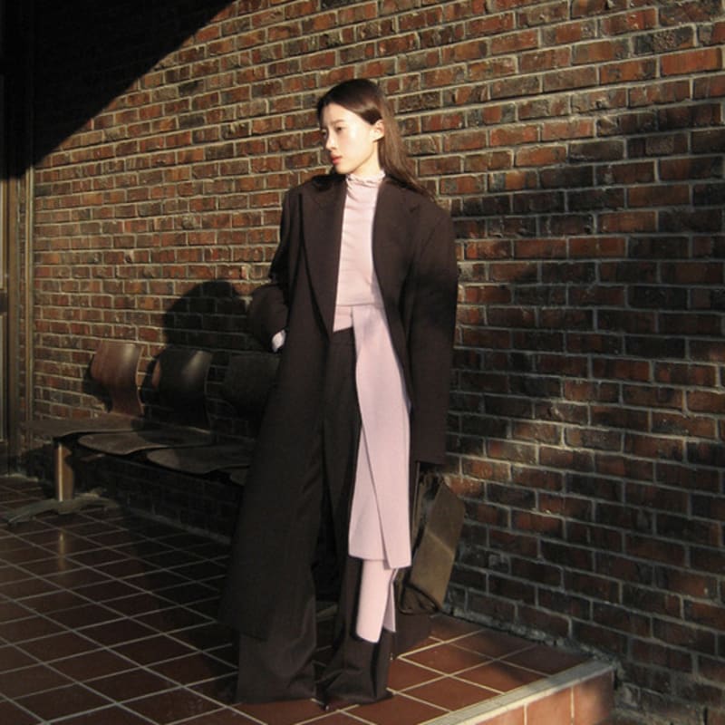 L’H.A.S TWO-BUTTON KNIT MUFFLER_PINK