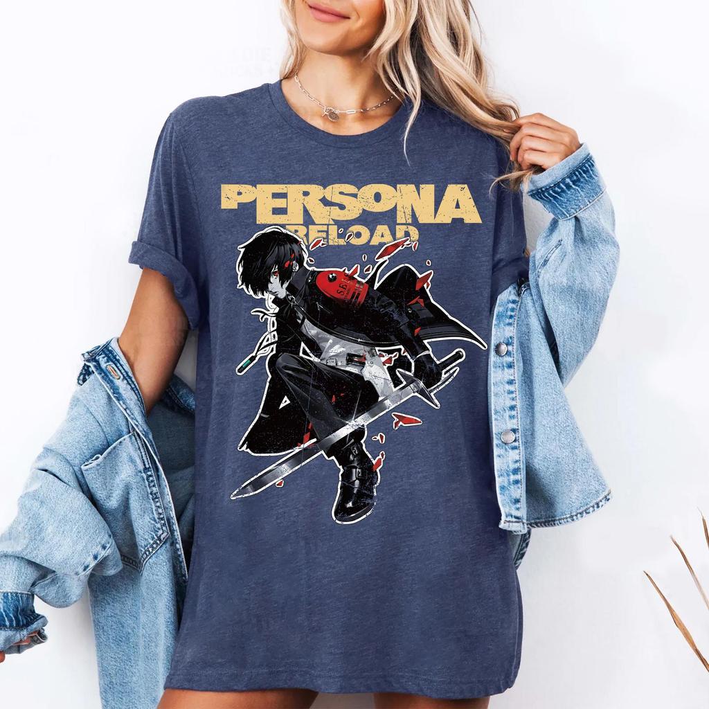 Persona 3 Reload T-shirt Ryo Yuki T-shirt Retro Japanese Role-playing Game Pirated Style Atlus Player Gift