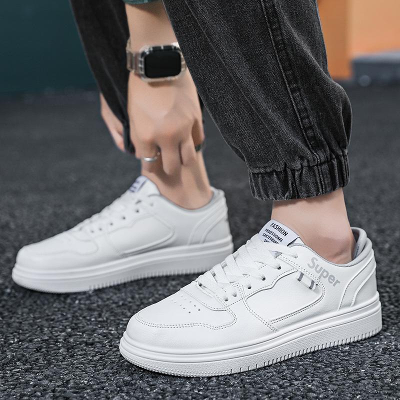 Hip Hop White Shoes For Men Summer Leather Sneakers Male Waterproof Booties Man Teen Boys Fashion Trainer Sports Shoes