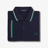 [M3600] Twin Tip Fred Perry Shirt - Dark Carbon/Light Ecru/Label Green Afpm2513600-Y30