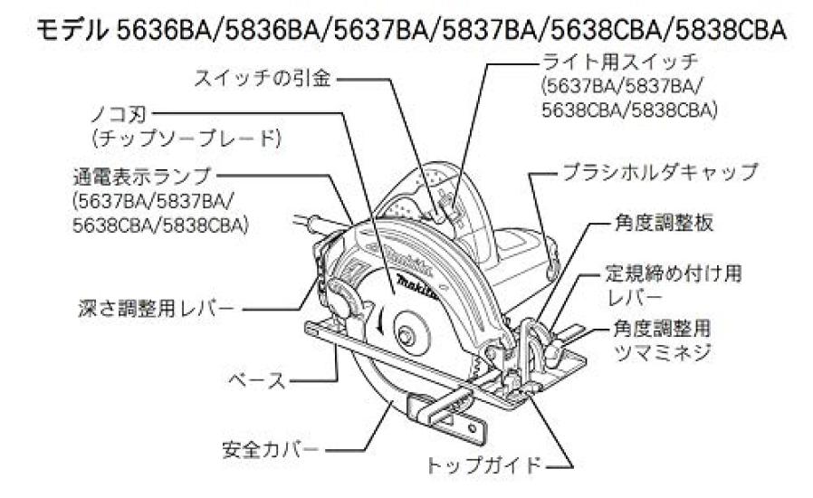 Makita Electric Circular 165mm Blade Depth of Aluminum 5637BA Saw, Diameter/57mm Cut, Base,