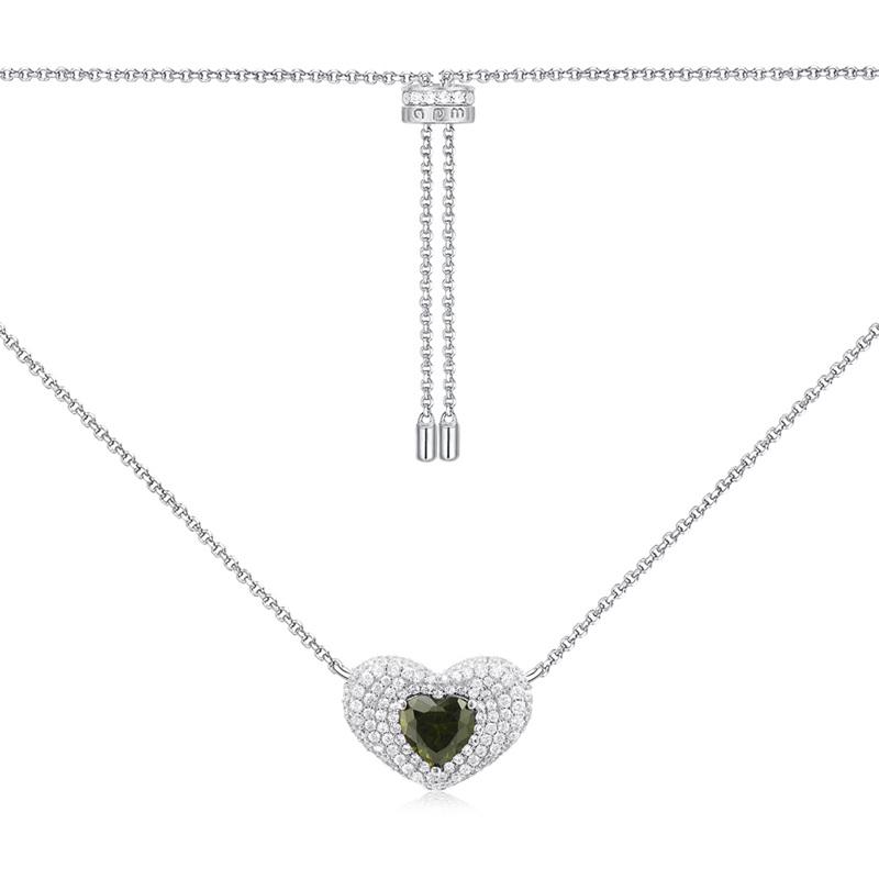 APM Monaco ROMANCE [Romantic Confession] Khaki Love Heart Adjustable, Exquisite, Versatile, Fashionable and High-end Necklace for Women AC6985XARG