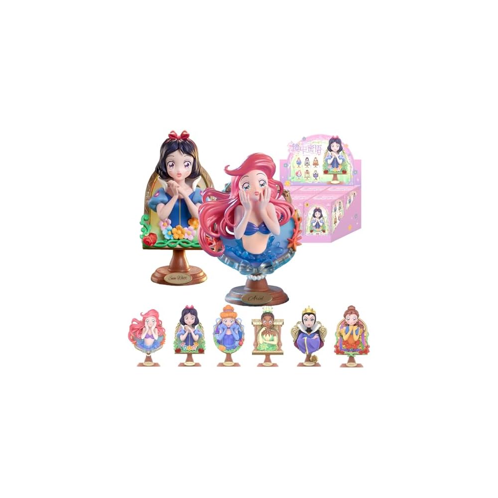 Top Toy Disney Princess Secret Mirror Series Assorted Box 6 Pieces Gachapon Blind Box Figures PVC Premium Toys