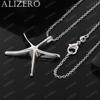 ALIZERO 925 Sterling Silver Big Starfish Pendant Necklace 16-30 In Chain For Women Men Fashion Jewelry Party and Daily Wear