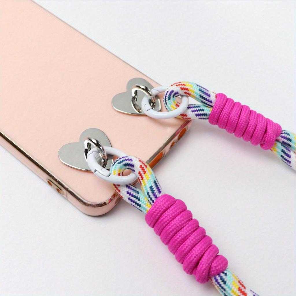 2 Stück Metall Handyhülle Dekoratives Zubehör, Herzförmige Basis, Anhänger, Hängehaken