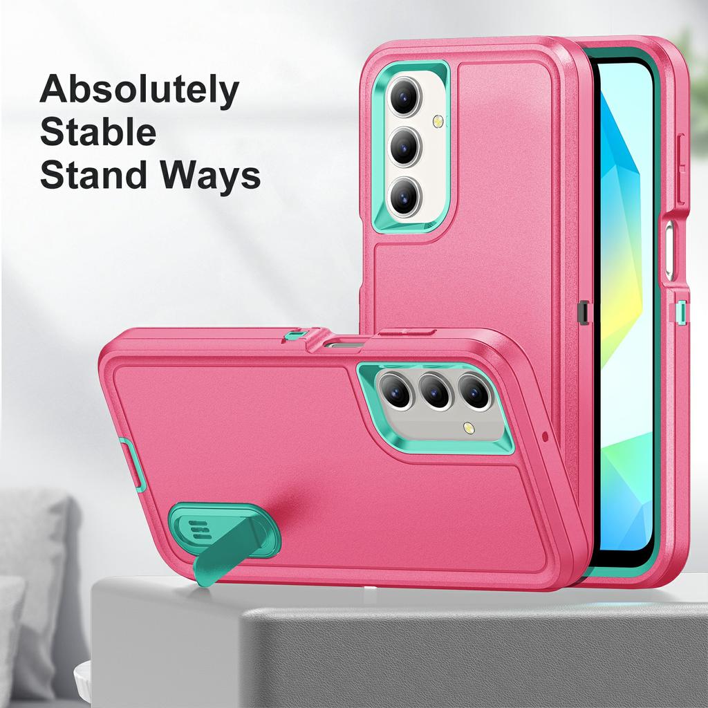 For Samsung Galaxy A16 4G/5G Case Kickstand Phone Cover PC+Silicone+EVA 3-in-1 Design