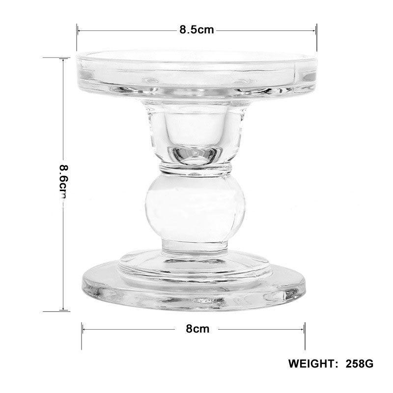 Castiçal de Vidro Transparente Canelado para Aromaterapia e Decoração de Fotografia