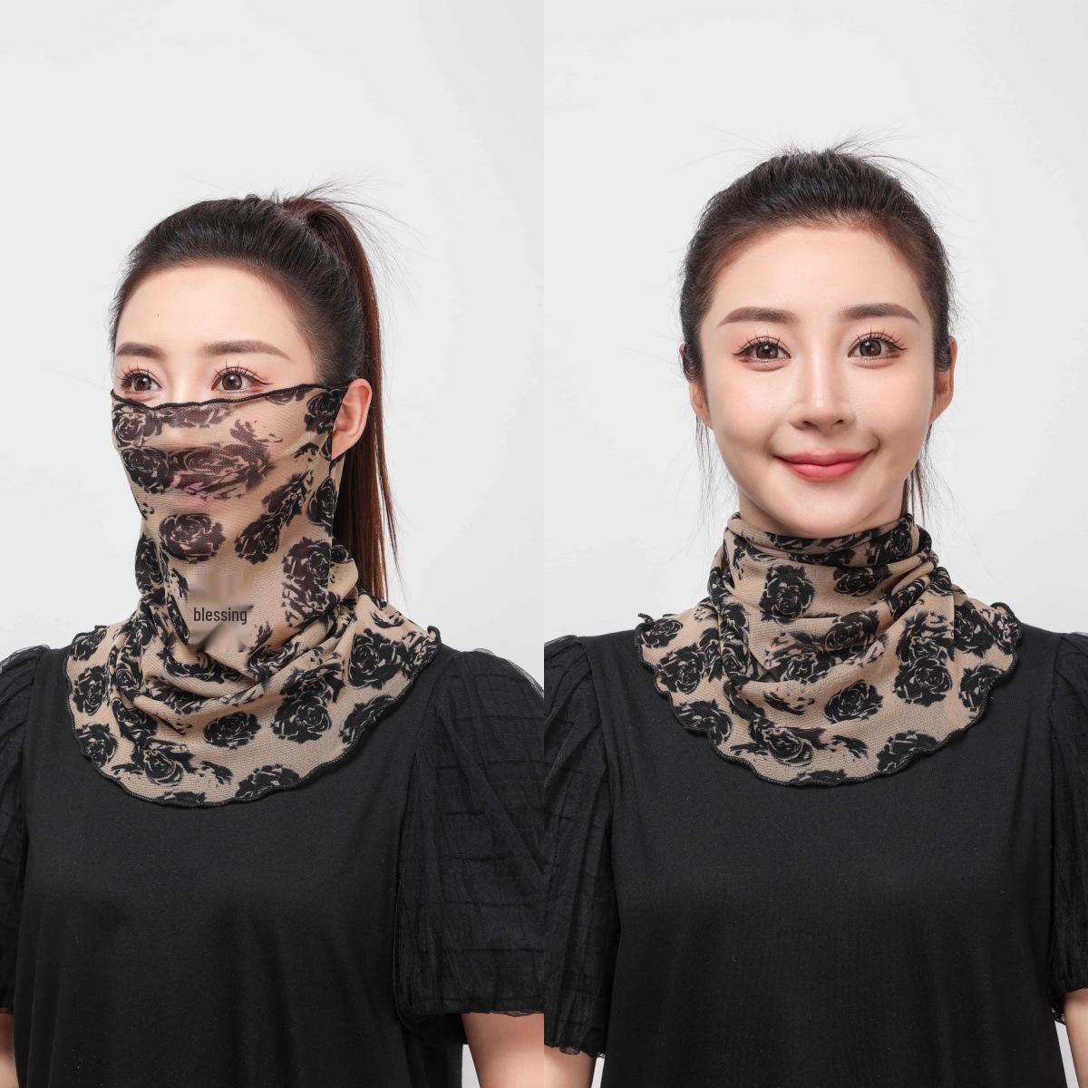 

Women s Gold Silk Neck Warmer & Sunscreen Gaiter - Versatile, Multifunctional Face Veil & Headscarf One Size
