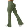 Women's Sports Flared Leggings With Pockets, Stretchy High-Waisted Workwear Yoga Pants