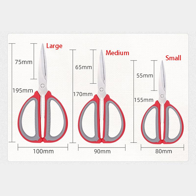 Household Stainless Steel Blade Sharp Shear PP+TPR Handle Vegetables Chicken Bone Clipper Kitchen Scissors Accessories
