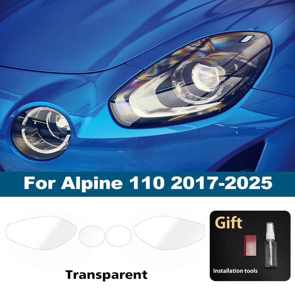 

For Alpine 110 Smoke Black Pre Cut Car Headlight Protective Film TPU PPF Anti-Scratch Car Vinyl Wrap Kit High-Gloss Film Kit For 110 17-25 CLR