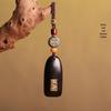 Luxury Handmade Red and Black Sandalwood Keychain: Safe, Auspicious, Unisex, Personalized