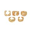 2025 New Hot-selling Wind Ring Set Niche Geometric Line Design Metal Ring Open Ring