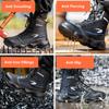 High Top Boots Men Anti Smashing Work Shoes with Steel Toe Anti Puncture Working Shoes with Protection Anti-slip Safety Shoes