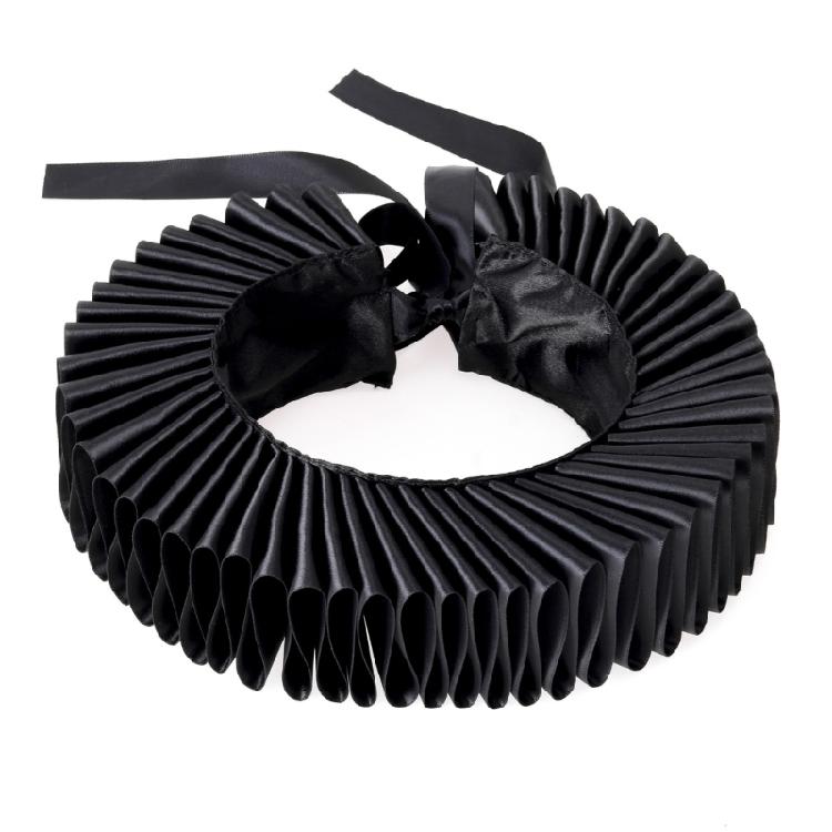 Renaissances Webbing Ruffled Choker Necklace Clown False Collar and Cuffs Set for Theatrical Props and Cosplay Costume