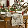 1 Piece Christmas Pine Snowflake Decorated Table Runner Seasonal Winter Kitchen Dining Home Party Decoration