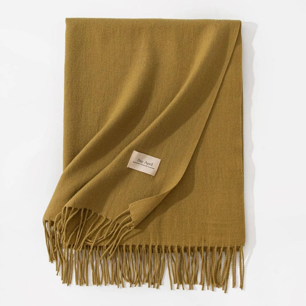Winter Cashmere Scarves Women Warm Shawls Wraps Solid Colors Neckerchief Men Scarf Fashion Hijab Stoles Pashmina With Tassels