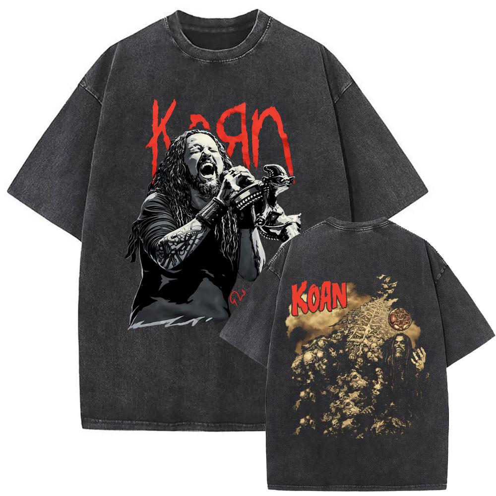Washed Vintage Alternative Nu Metal Rock Band Korn Follow The Leader Print T-shirt Men s Women Gothic Punk Oversized T Shirts S разноцветный