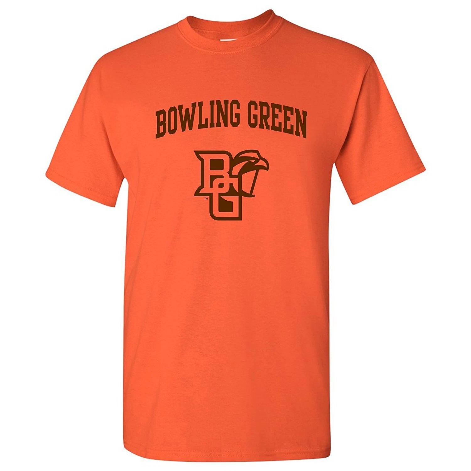 Bowling Green Falcons Arch Logo Licensed Unisex T-Shirt - Orange S