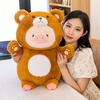 Pig Toy Plush In Bear Costume Soft Pp Cotton Filled Huggable Pillow Gift