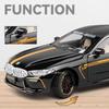 1:24 Scale M8 Supercar Alloy Car Model Toy Sound Light Pull Back Police Cars Metal Die Cast Vehicle Models Boys Birthday Gift