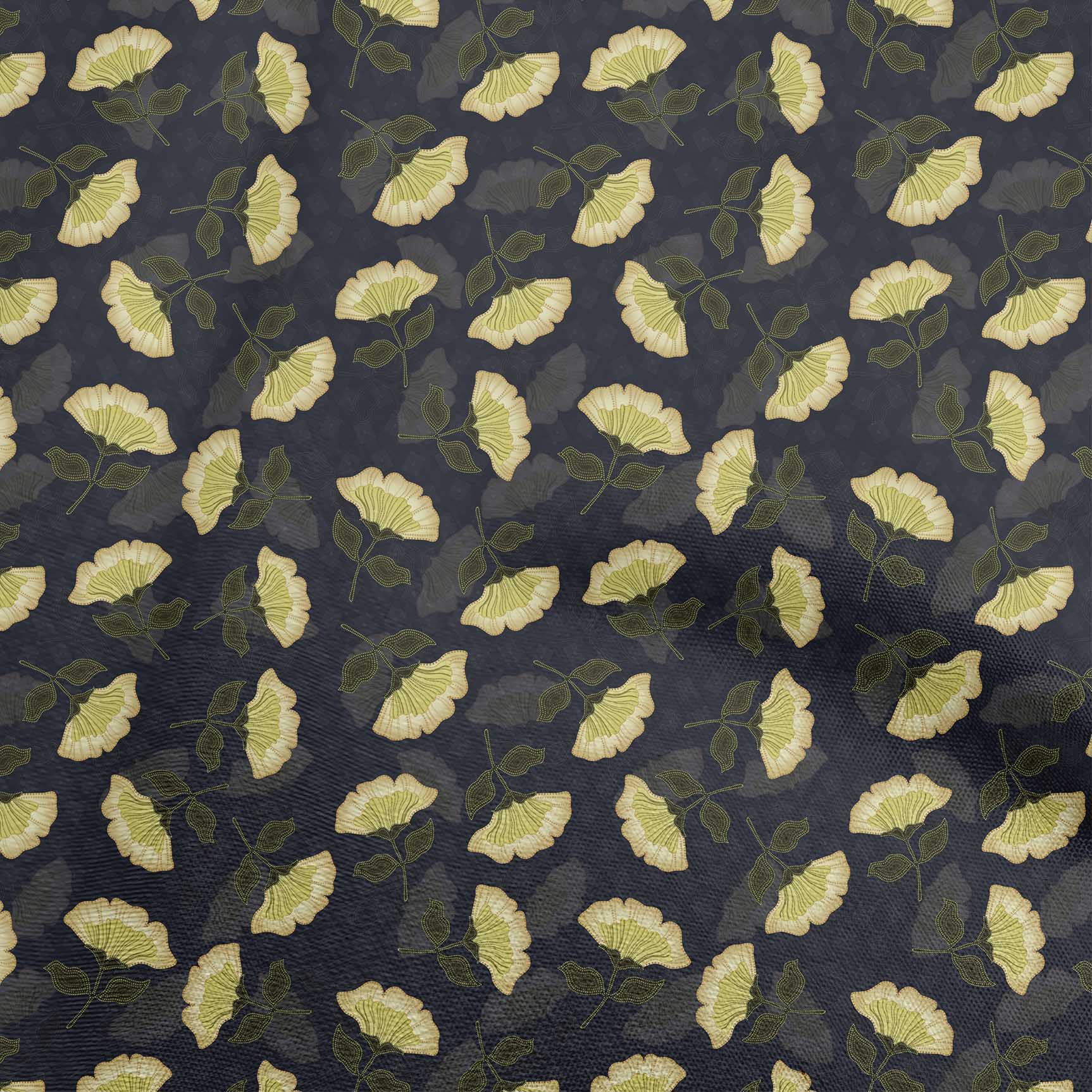 

OneOone Cotton Flex Grey Fabric Decorated Floral Craft Projects Decor Fabric Printed By The Yard 40 дюймів 42 Inch Wide - Viscose Chiffon жовтий