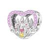 Orstarry 925 Silver Charm Heart-Shaped Romantic Castle Bead Pendant For Bracelet DIY Jewelry Making Women Gift