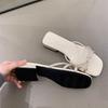 Gentle Fairy Cool Slippers 2025 New French Sweet Elegant Bow Open Toe Word with Temperament Sandals