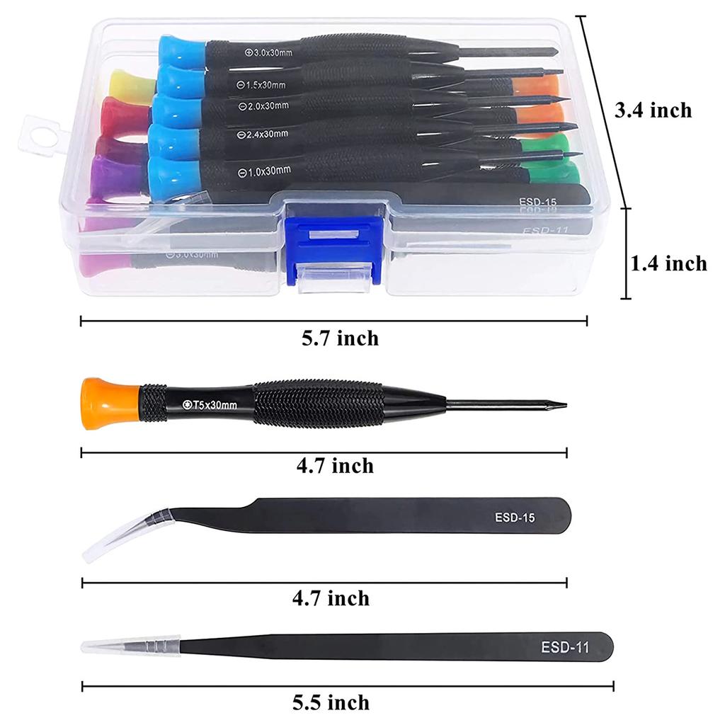 Alloy Steel 19pcs Mini Cross Screwdriver Kit with Storage Box Multi Specification Screwdriver Suitable for Small Item Use