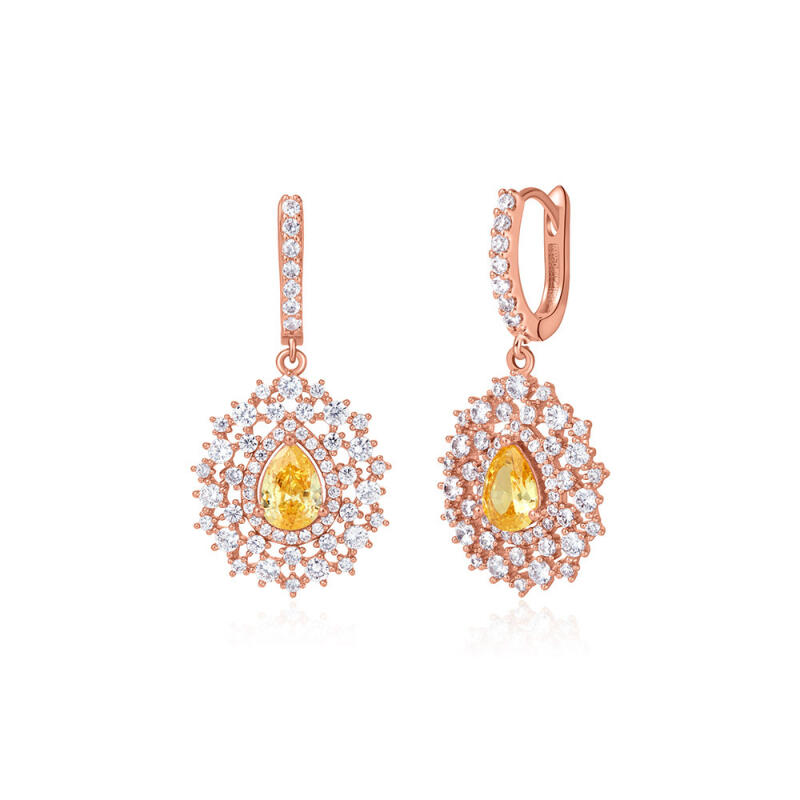 

14K Chandelier Crystal Drop Earrings