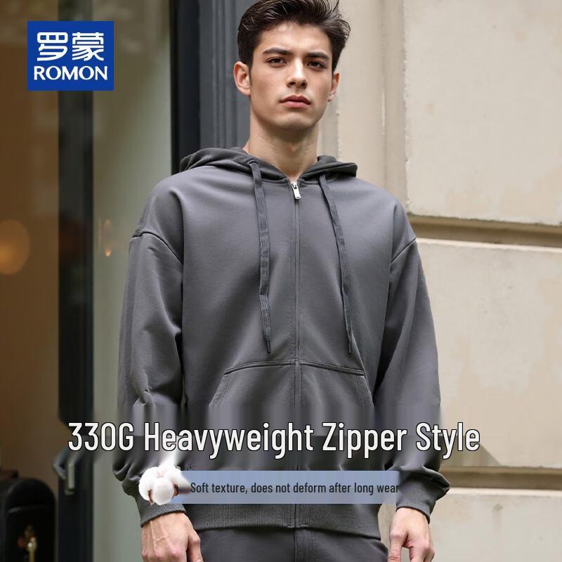 

ROMON Men s Heavyweight Zip-Up Hoodie M