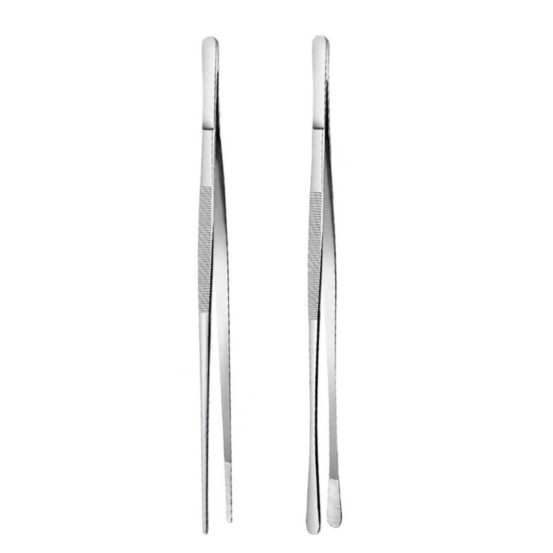 

2Pcs Heavy Duty Nonrust Steel Food Tongs Extra Long 30cm Kitchen Utensils For BBQ And Hot Dishes Safe Grip Design